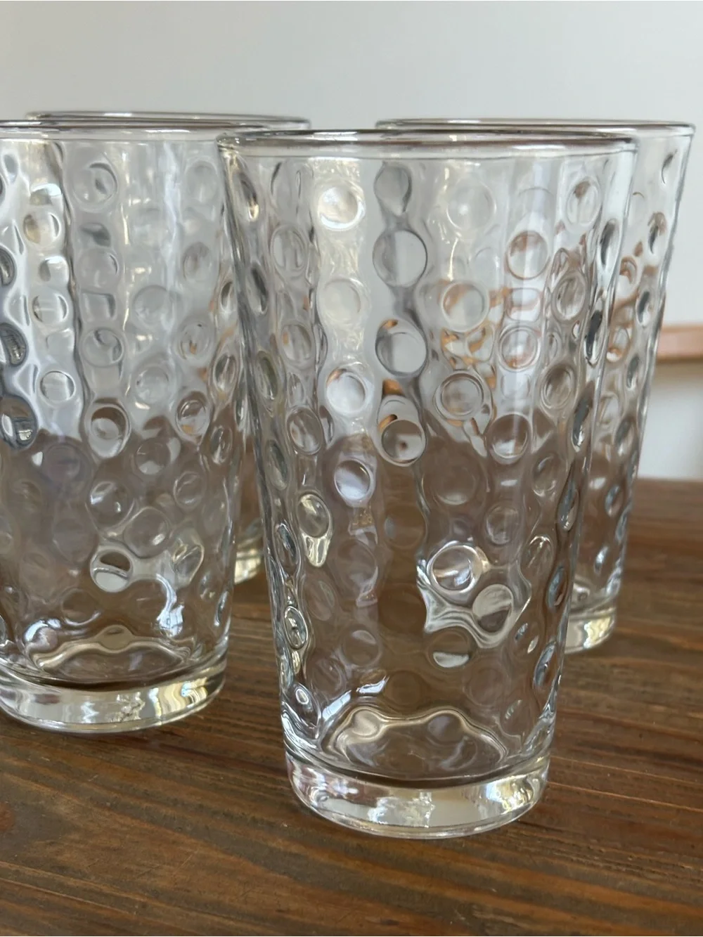 Clear Textured Glass Tumbler Set - 4 Pack